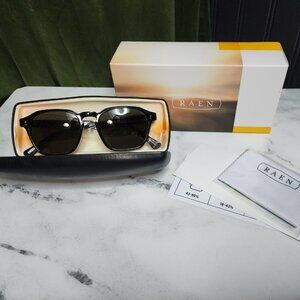 RAEN Sunglasses – Brand New – Black Frames – Complete Set w/ Case, Box & Cloth